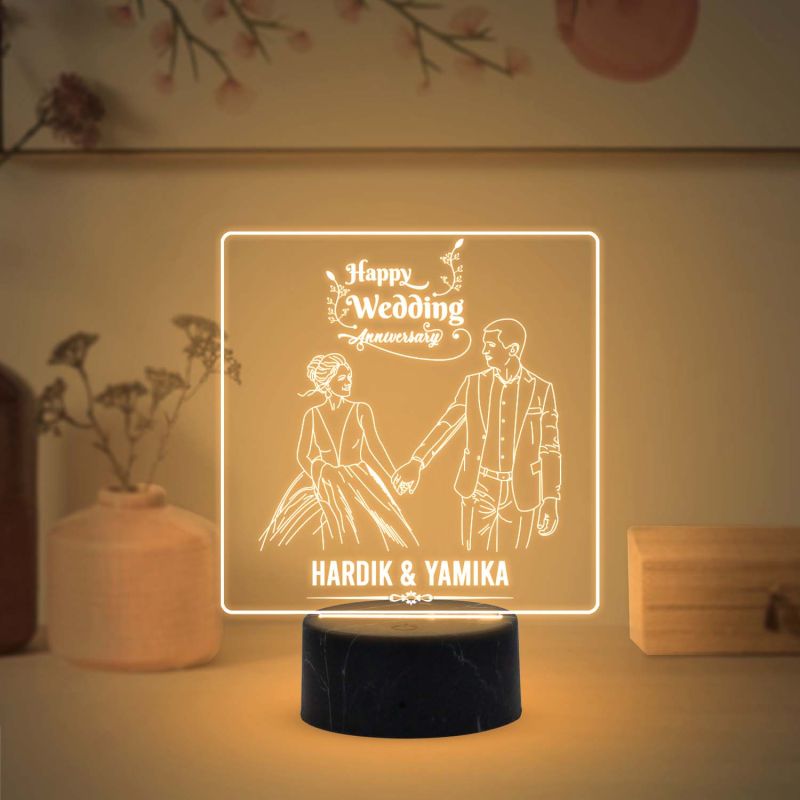 Personalized Happy Wedding Anniversary Customized with Name Gift for Anniversary